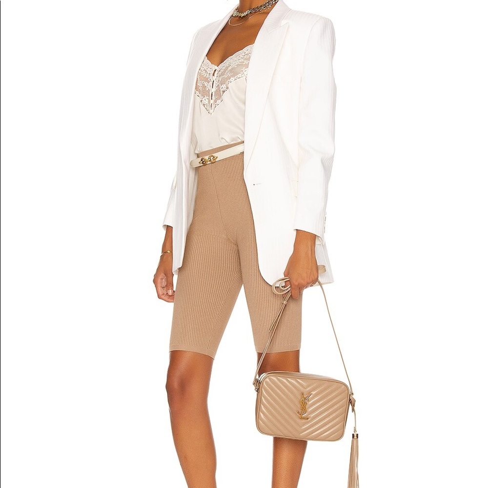 Saint Laurent Medium Lou Satchel in Beige Authentic Monogram Gold YSL